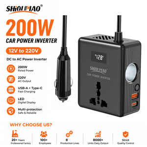 200W Mini Portable Car Power Inverter QC3.0 PD30W