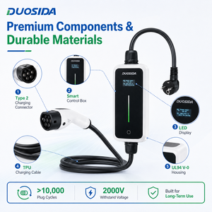 Industrial Type 2 Mode 2 Portable EV Charger 16A 230V UL94 V-0 IP67